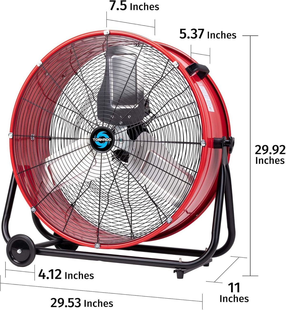 24 Inch High Velocity Tilt Metal Drum Fan 3 Speed 8800 CFM S2666