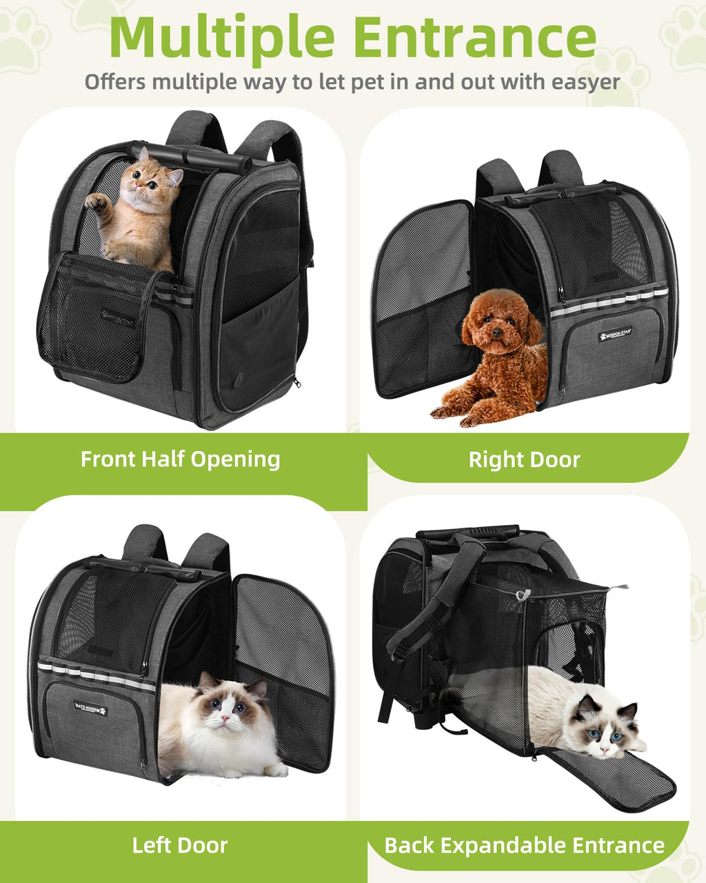 Expandable Breathable Mesh Cat Dog Carrier Backpack O226