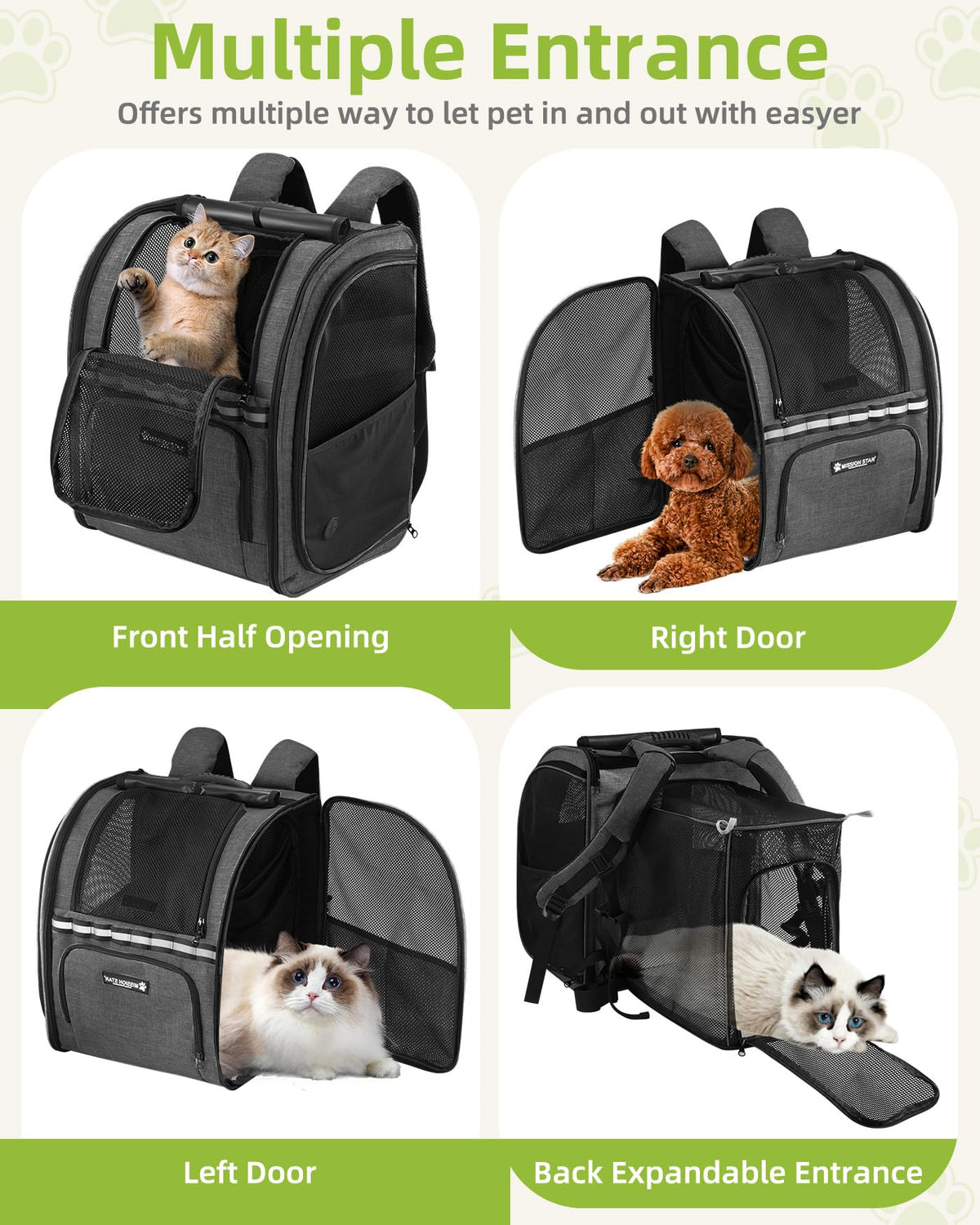 Expandable Breathable Mesh Cat Dog Carrier Backpack O226