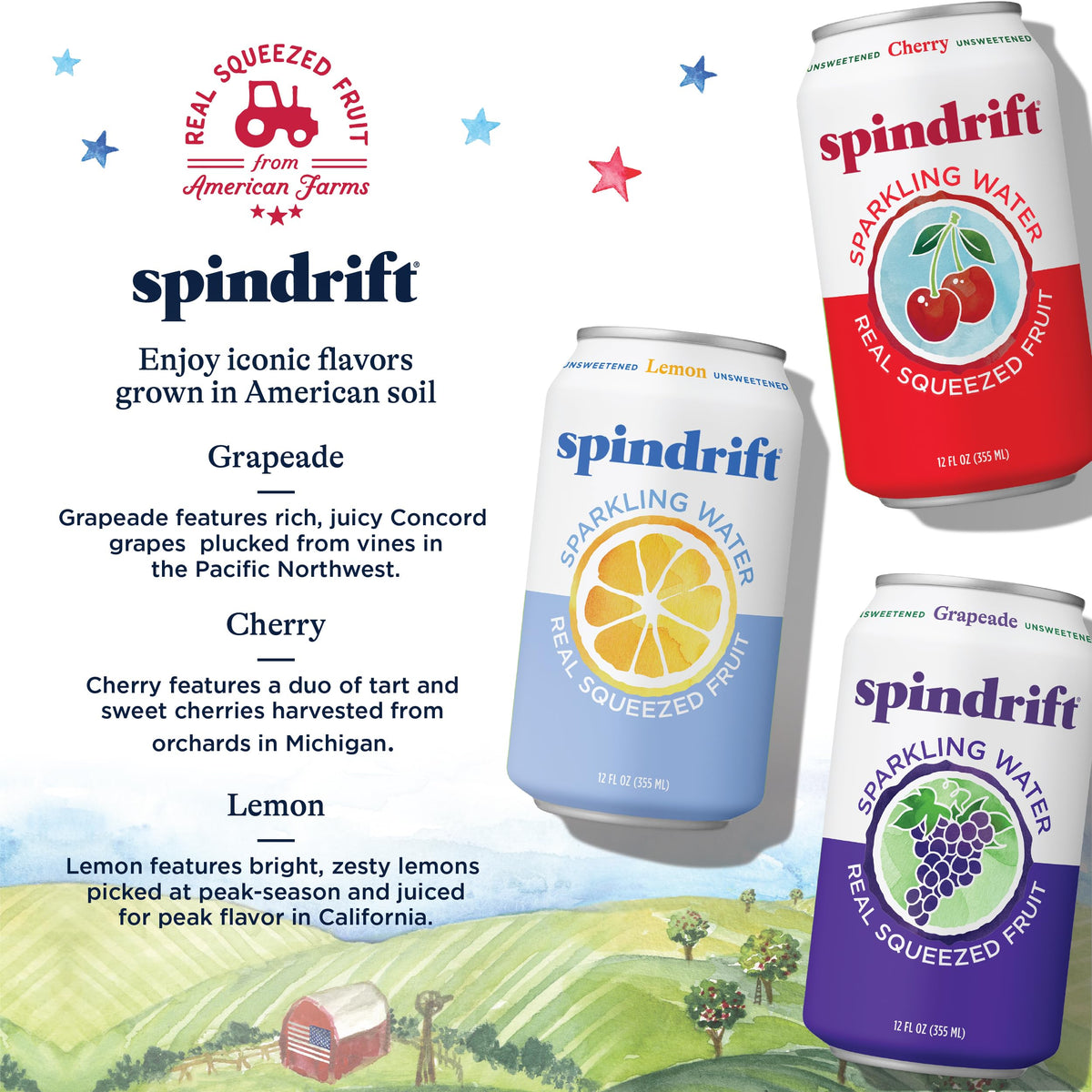Sparkling Water Variety Pack 12 Fl Oz Cans Pack of 24 M4167