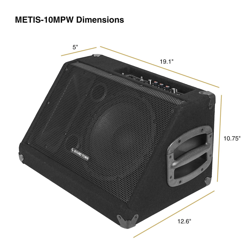 2-Pack Powered PA Speakers 10” 300W J9054