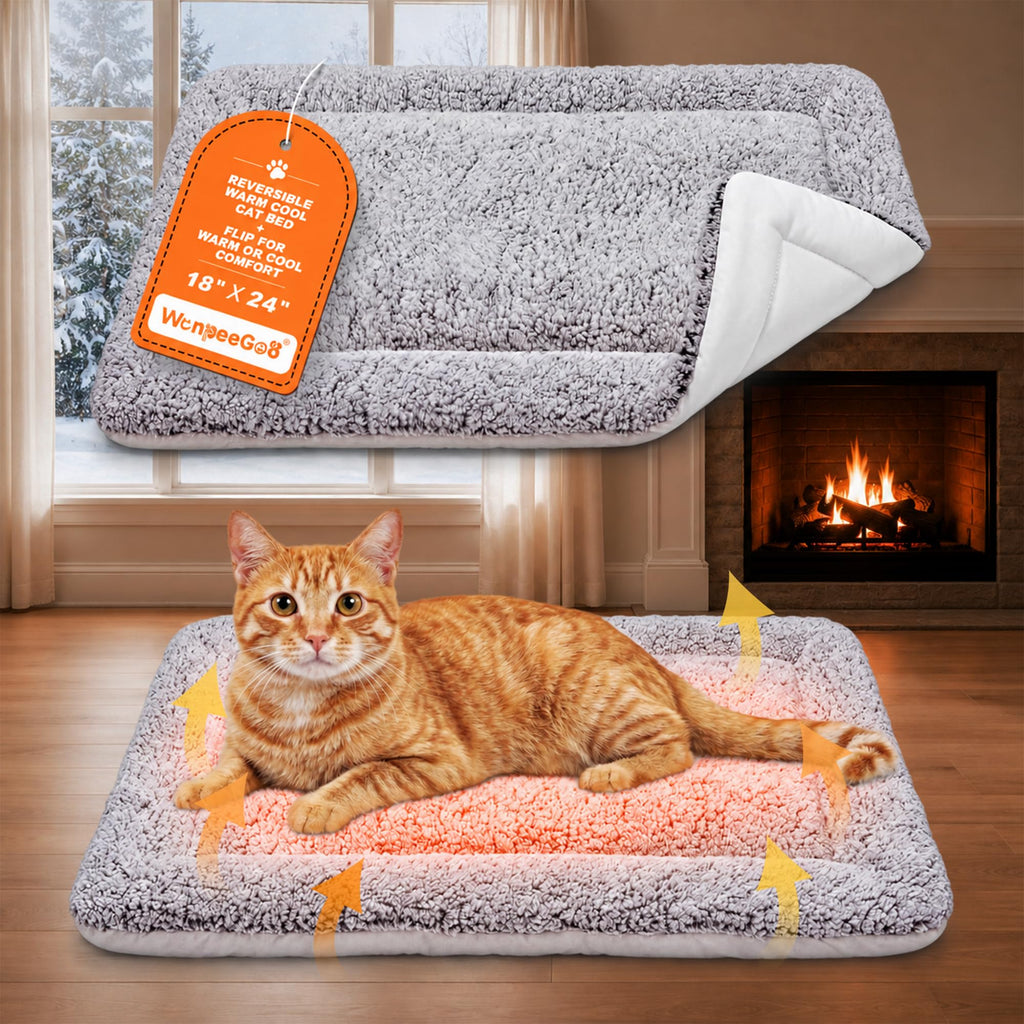 Self Warming Reversible Cat Bed Gray 18 x 24 Inches G3679