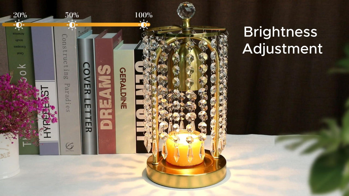 Gold Candle Warmer Lamp with Timer and Dimmer K35905