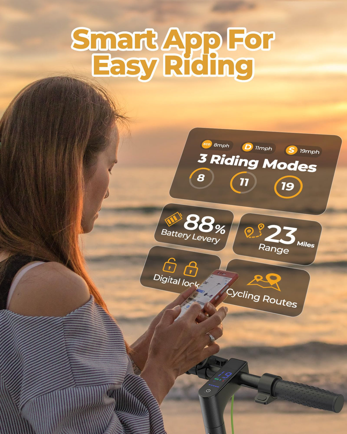 Electric Scooter with Solid Tires, Double Braking System R92033