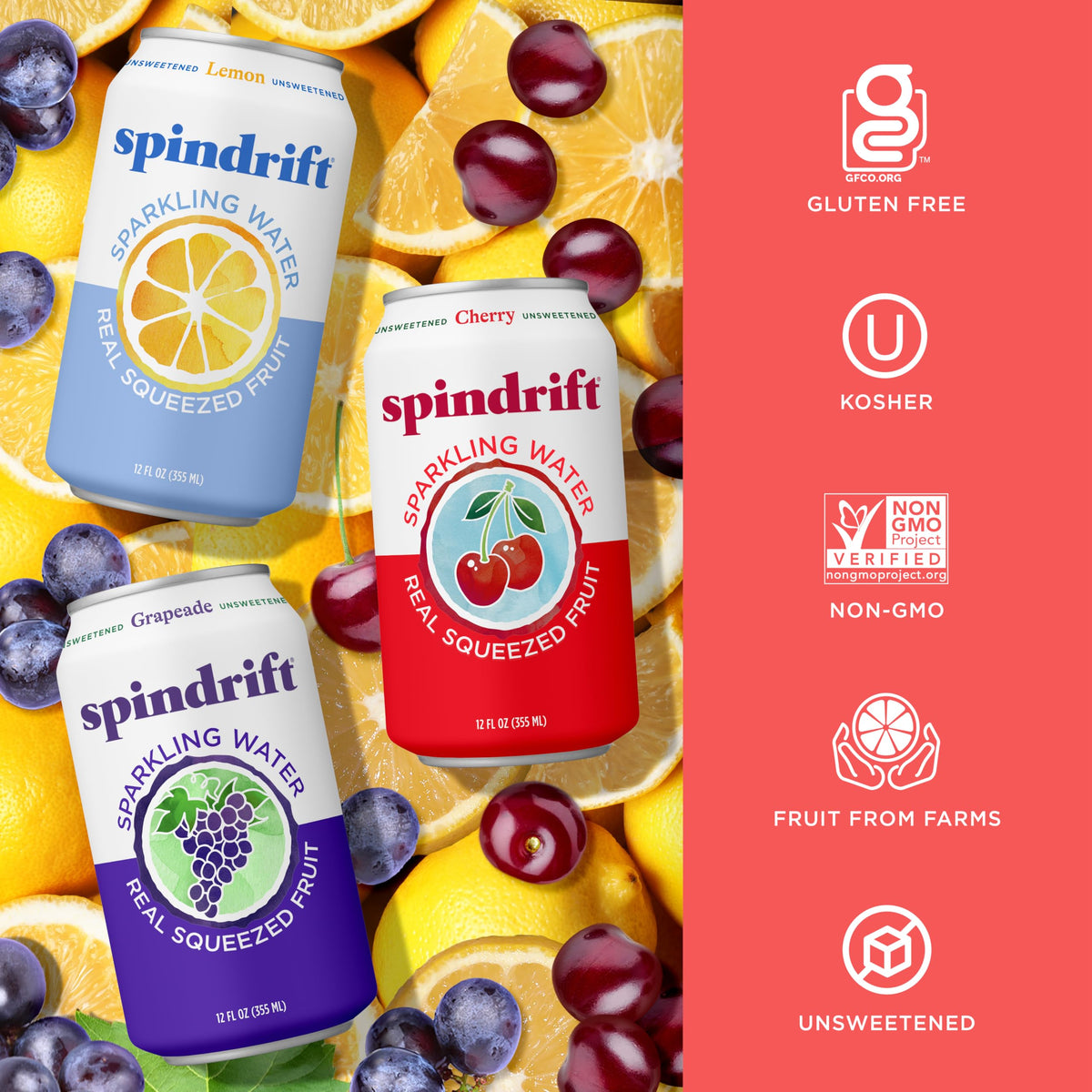 Sparkling Water Variety Pack 12 Fl Oz Cans Pack of 24 M4167