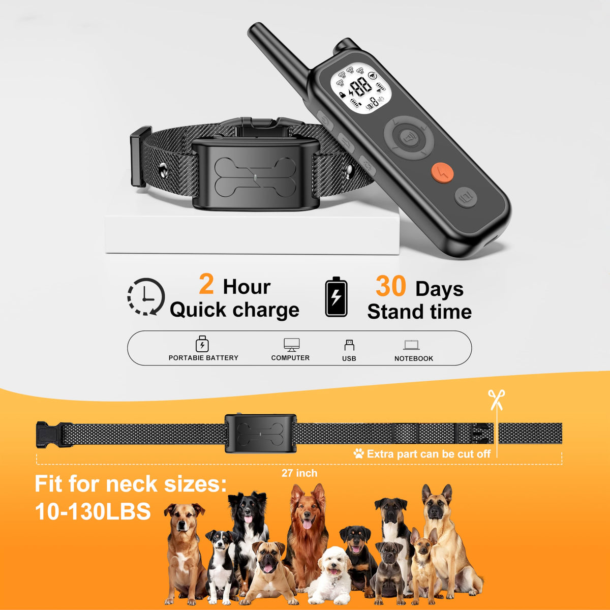 Wireless Dog Fence System with Remote Training Collar O781768