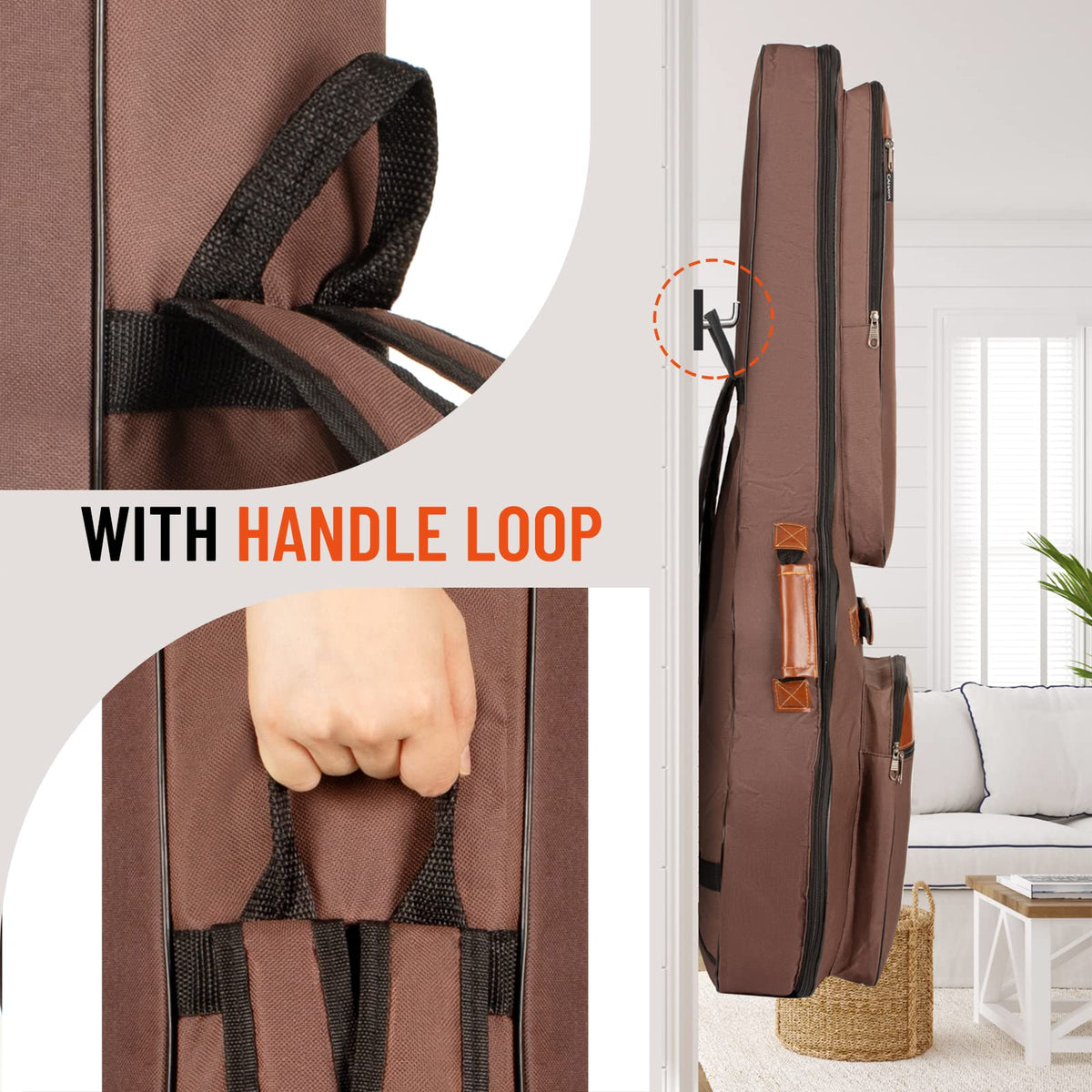 40 41 42 In 6 Pockets Water Resistent Oxford Cloth Padded Guitar Bag B881886