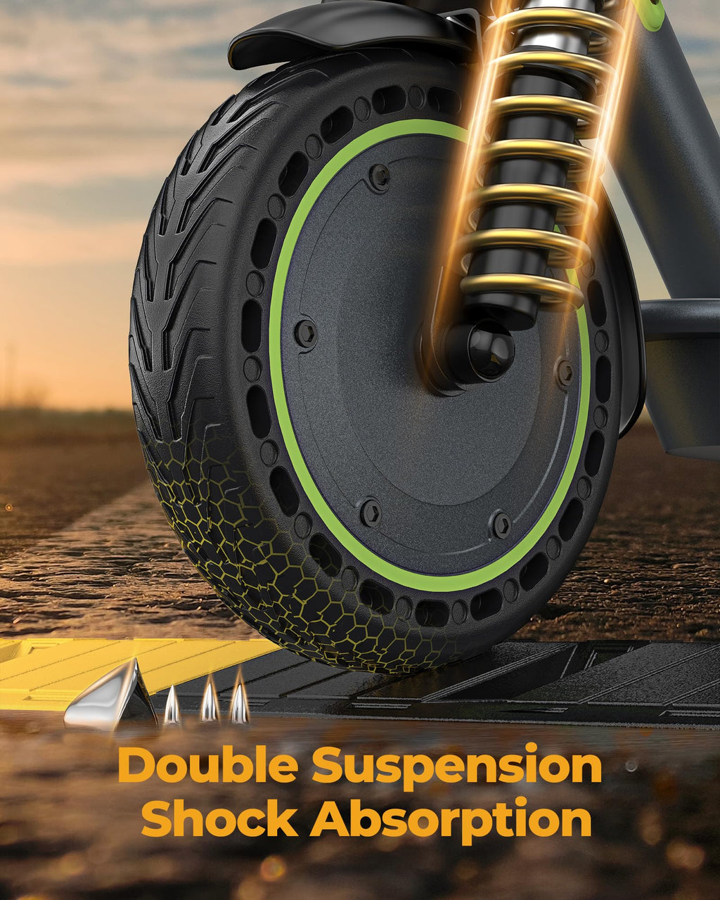 Electric Scooter with Solid Tires, Double Braking System R92033