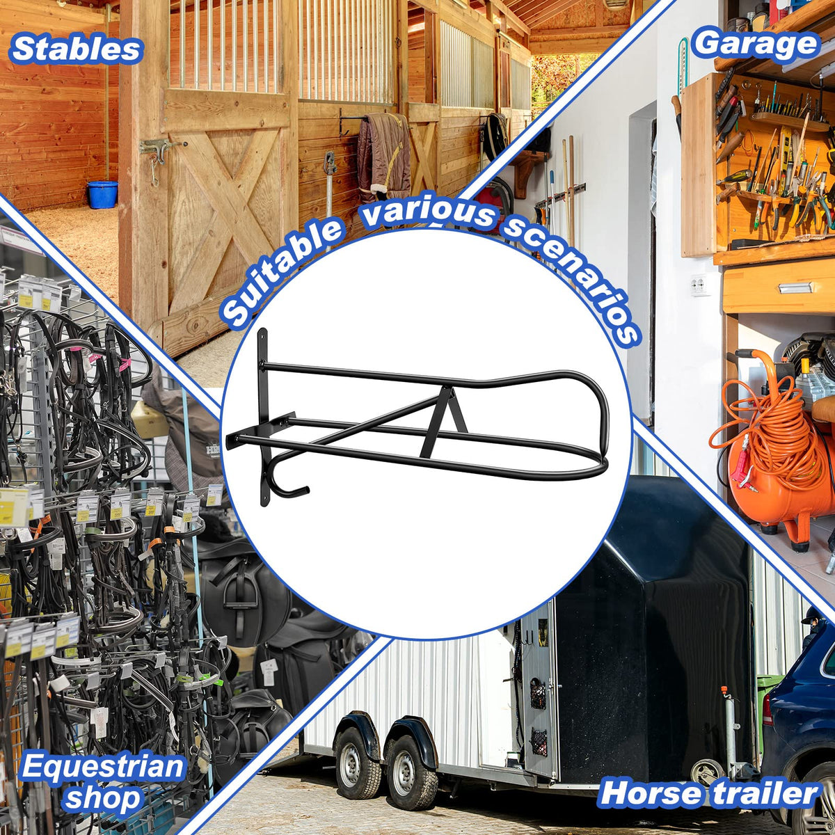4 Sets Wall Mounted Saddle Rack O4506