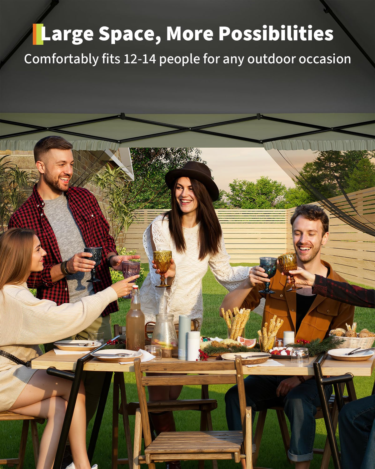 13x13FT Pop Up Gazebo with Mosquito Netting, Grey Z37883