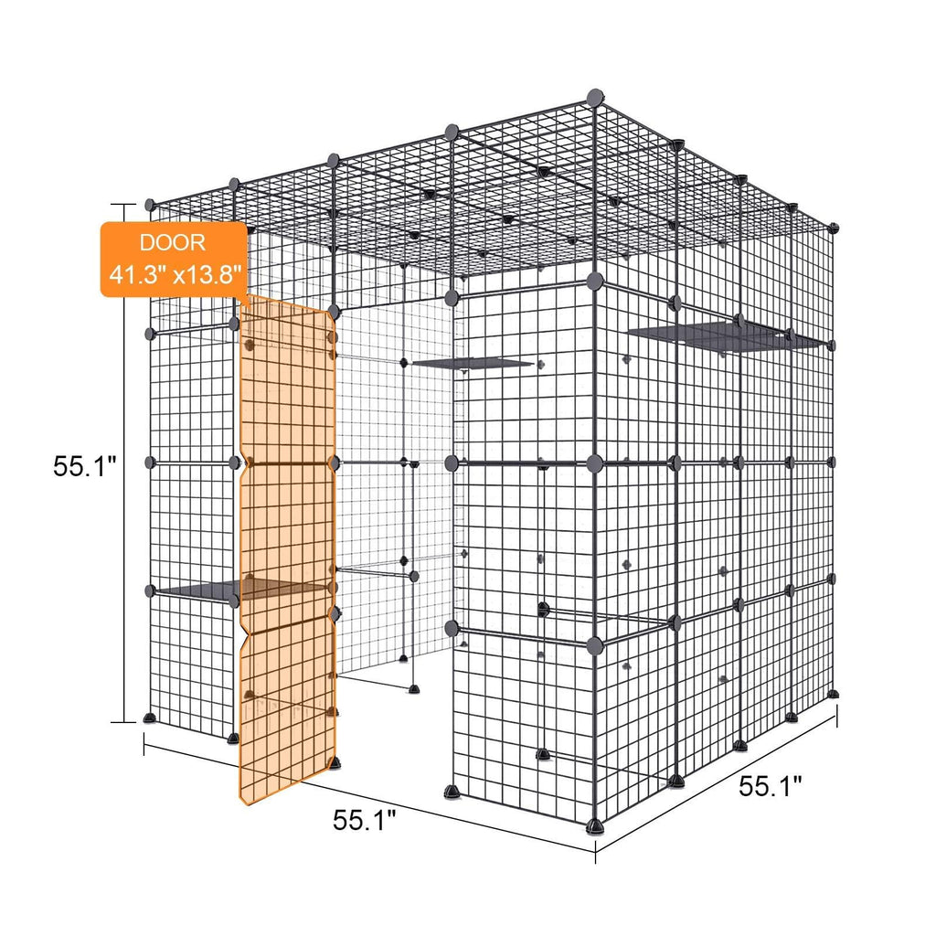 Large Indoor Cat Playpen Metal Wire Cage 55L x 55W x 55H Inchs I201908