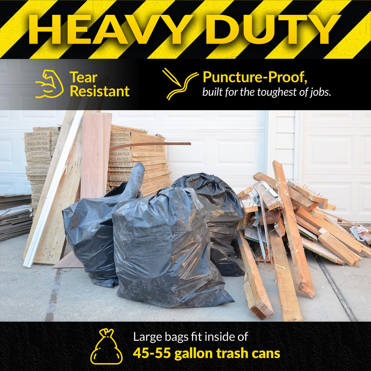 55 Gallon Heavy Duty Garbage Bags A220870