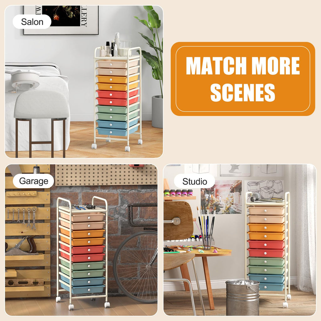 10 Drawer Rolling Storage Cart Y508508