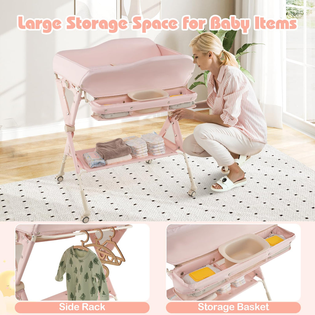 Portable Baby Changing Table with Wheels X966760