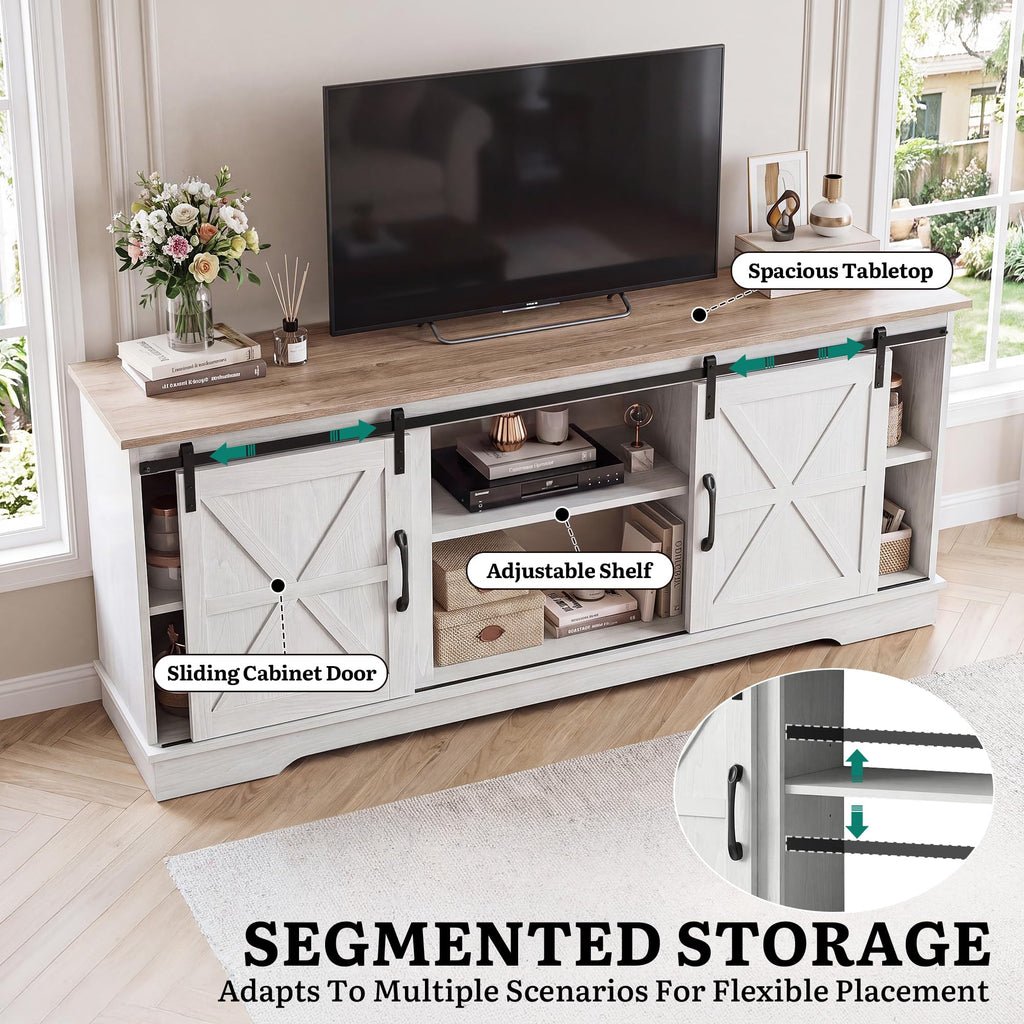 White Grey Wash TV Stand D639341