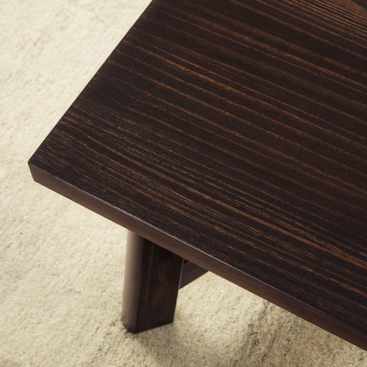 Solid Wood Rectangular Coffee Table, 48 Inch, Espresso C76345