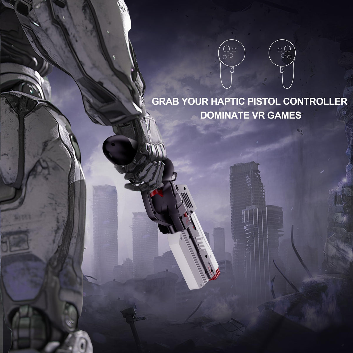 Controller Accessories Haptic Gun Stock Cover Compatible with Meta Quest 3S and Meta Quest 3 G94941