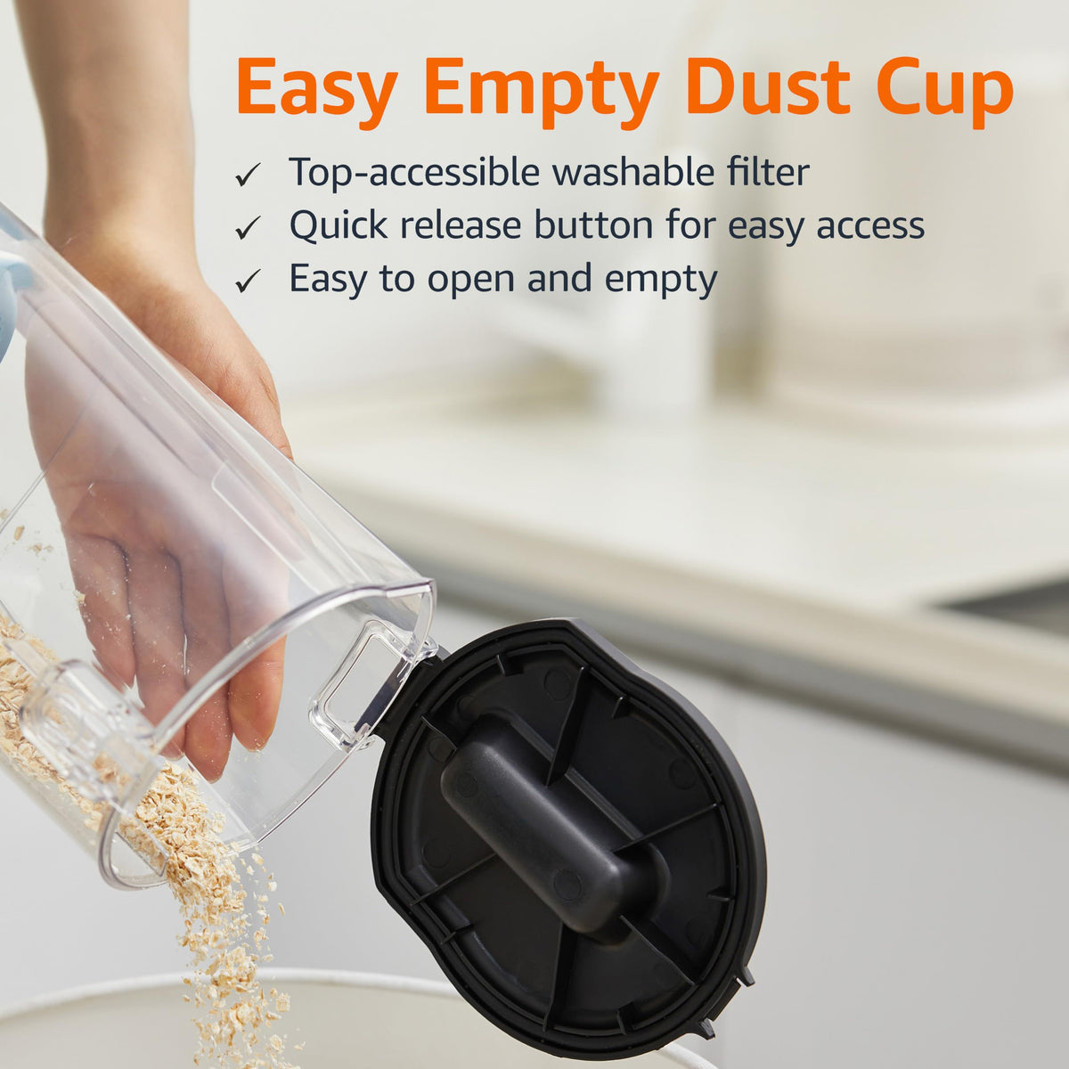 Upright Bagless Vacuum Cleaner, Washable Filter, 1.7L Dust Cup, Black/White F531538
