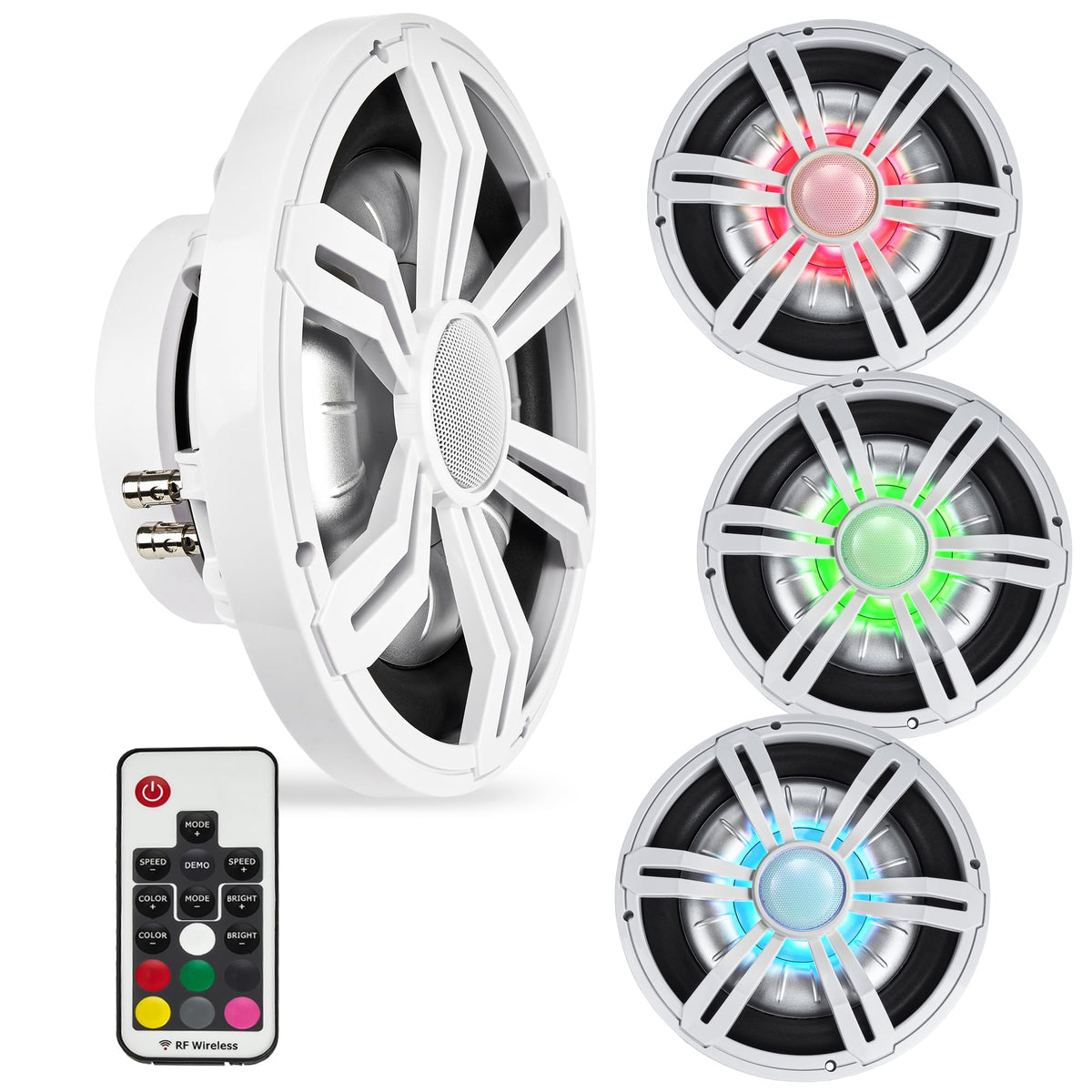 800W Peak 10" Shallow Marine Subwoofer with LED Lighting C158009