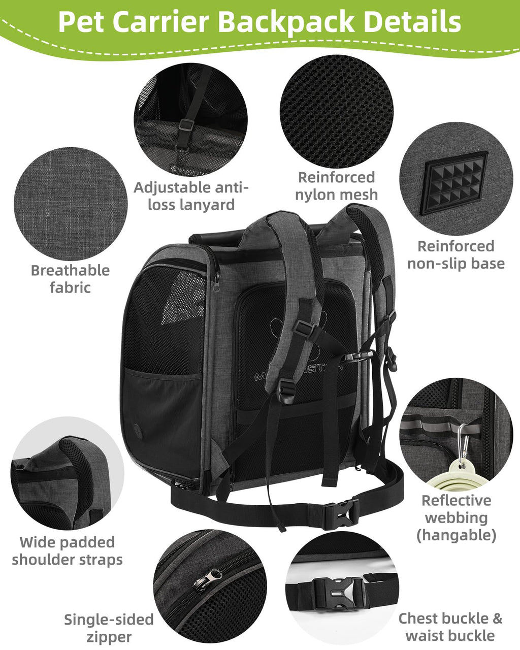 Expandable Breathable Mesh Cat Dog Carrier Backpack O226