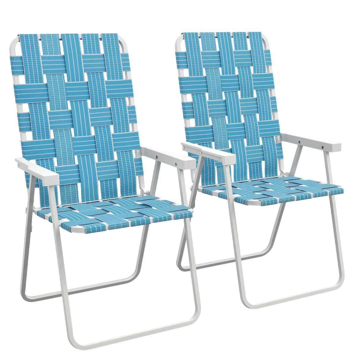 Set of 2 Blue Patio Folding Chairs R59326