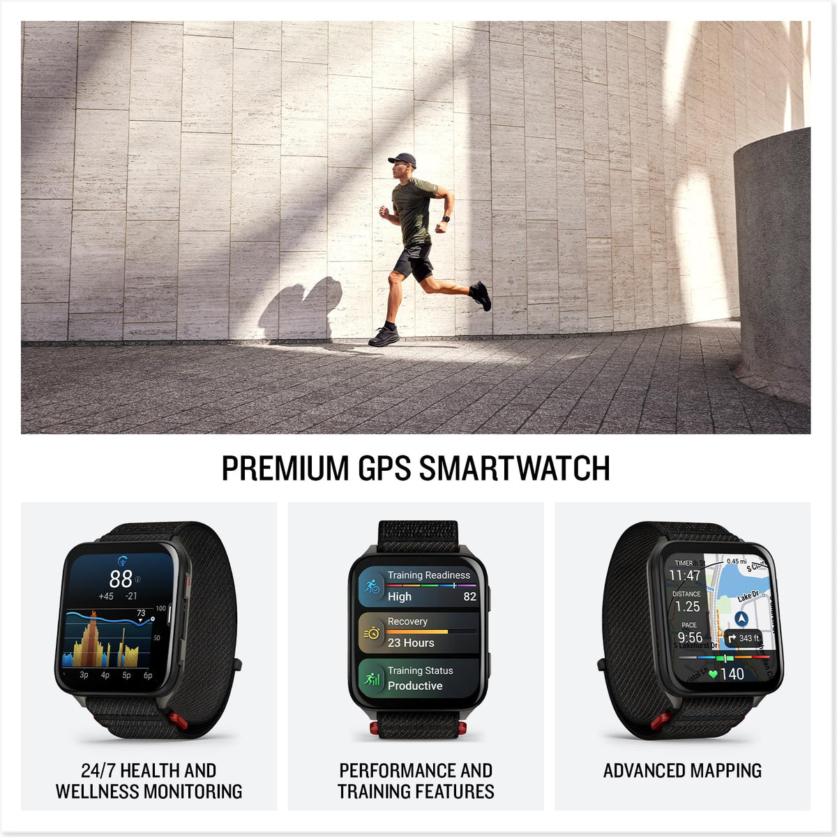 Black 51mm Smartwatch P164