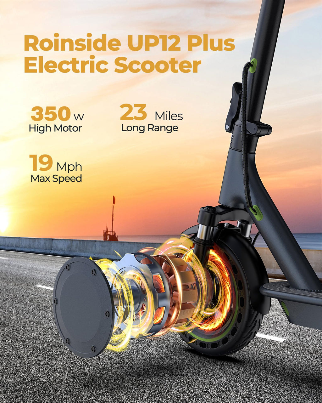 Electric Scooter with Solid Tires, Double Braking System R92033