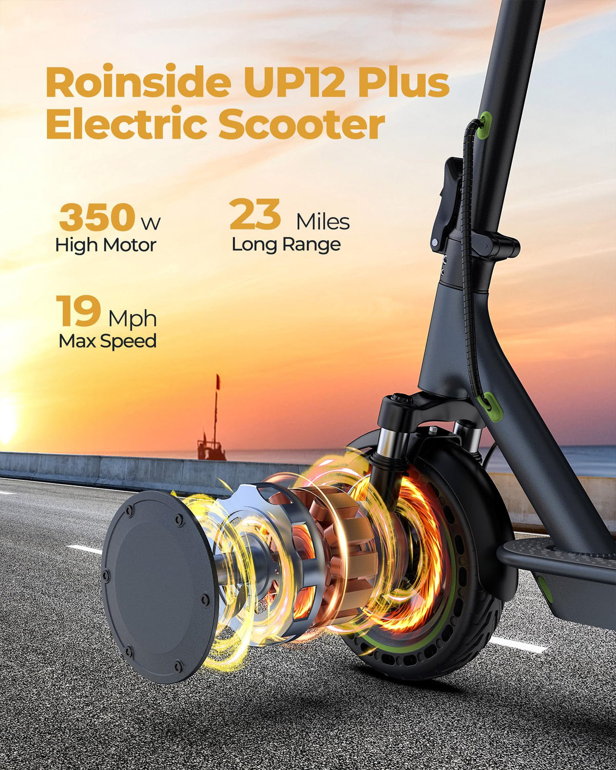 Electric Scooter with Solid Tires, Double Braking System R92033