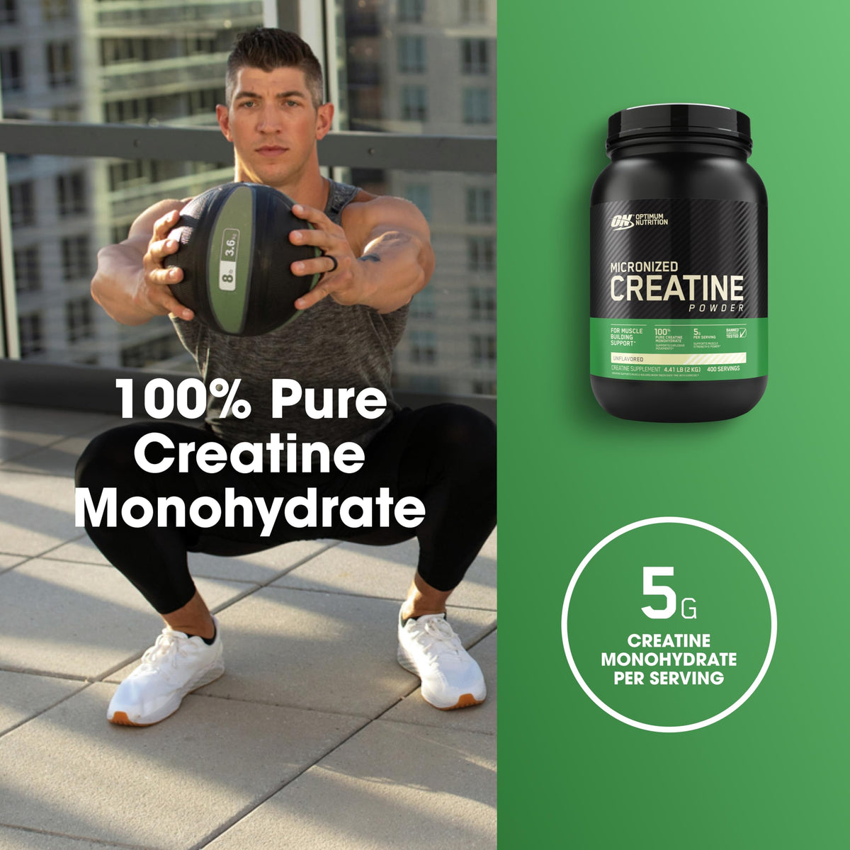 Unflavored Micronized Creatine Monohydrate Powder 400 Servings Z5777