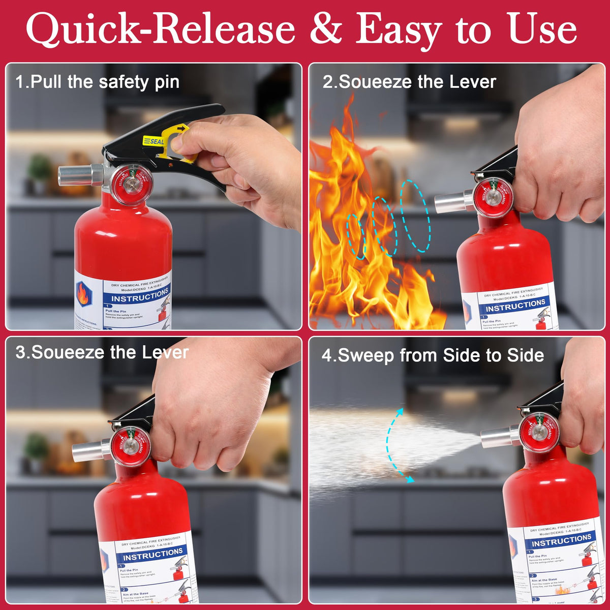 2.5lb Multi-Class Dry Powder Fire Extinguisher V7594