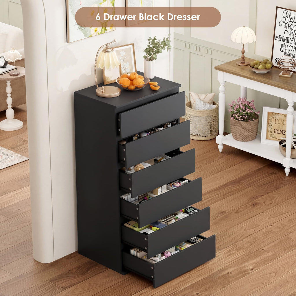 Black 6 Drawer Dresser O35489