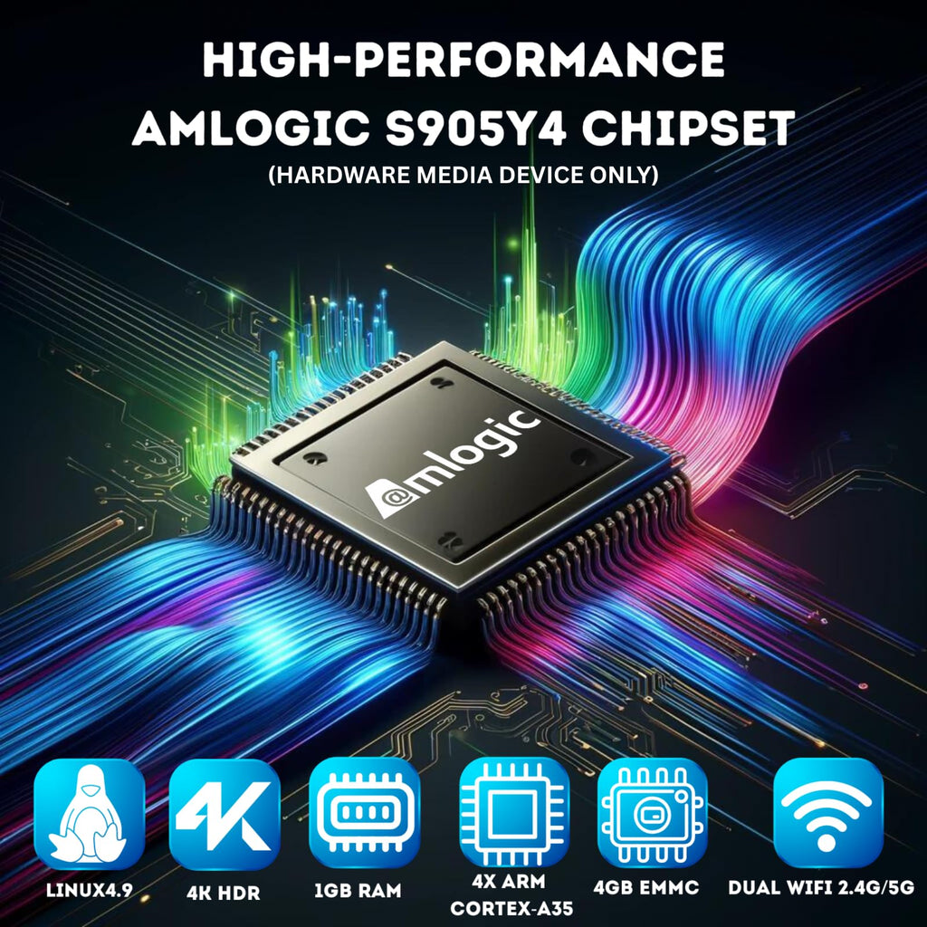 4K HDR TV Streaming Device with 1GB DDR4 RAM 4GB Flash Memory Dual-Band WiFi S19376