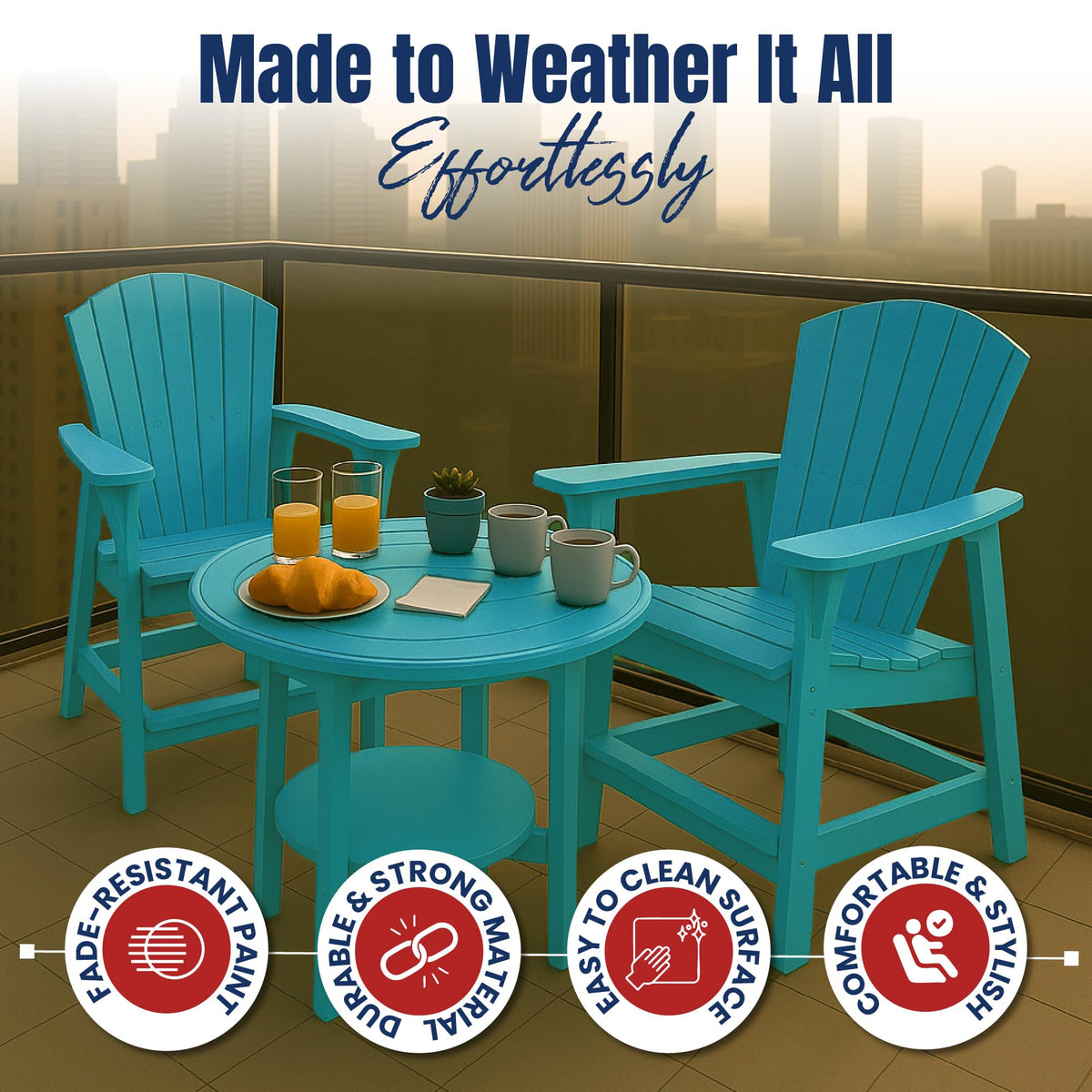 Teal HDPE Adirondack Chair S5189