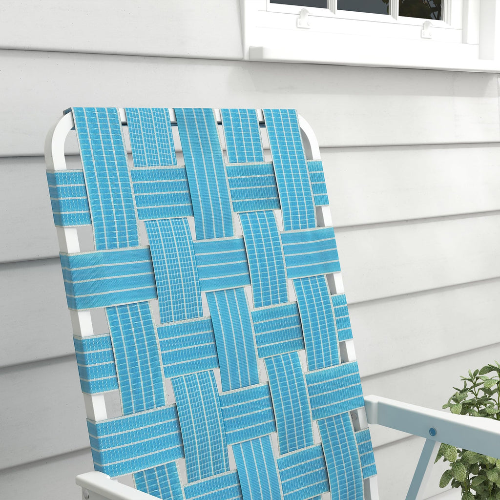 Set of 2 Blue Patio Folding Chairs R59326