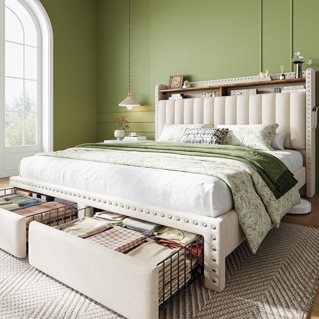 Queen Bed Frame with 2 Drawers F407431