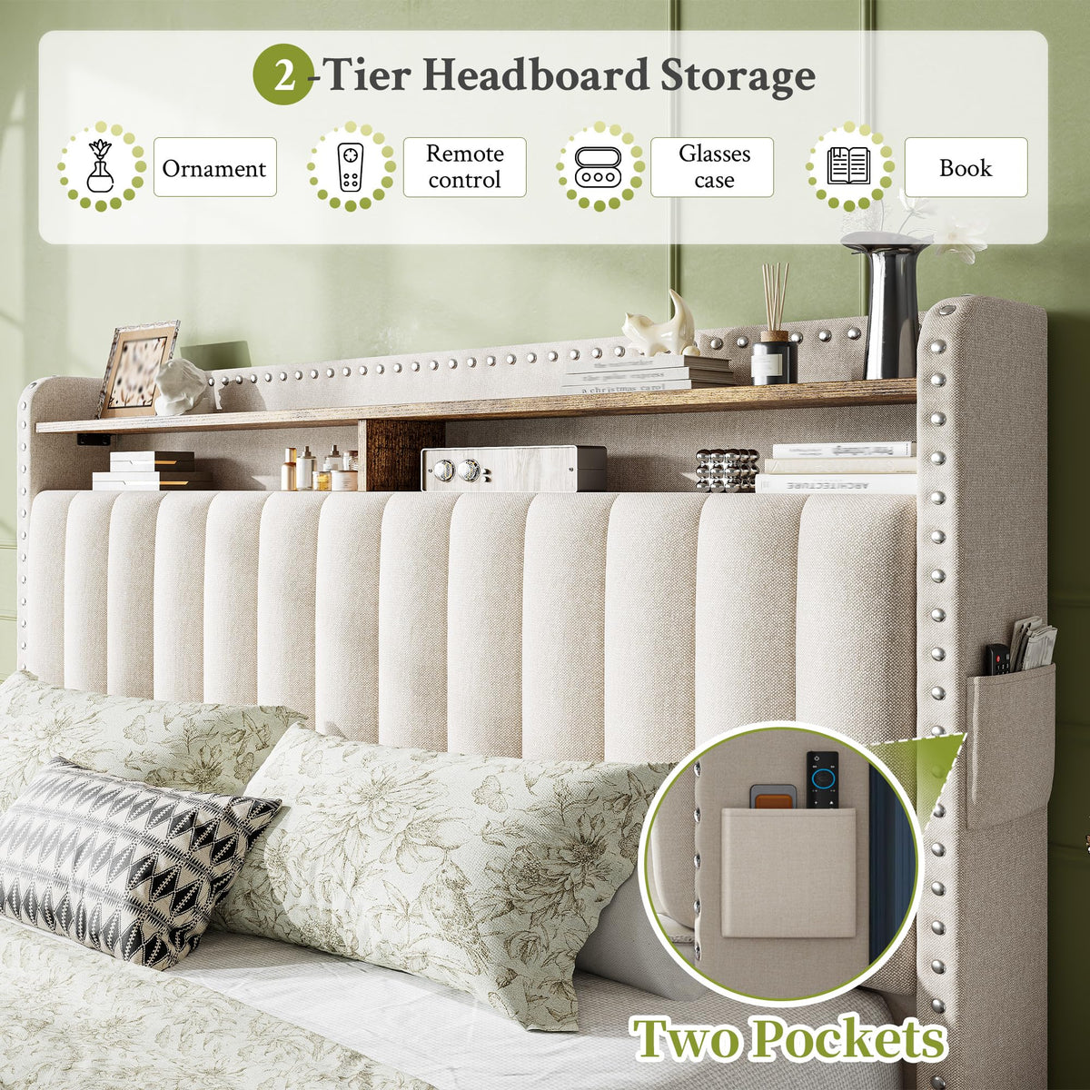 Queen Bed Frame with 2 Drawers F407431