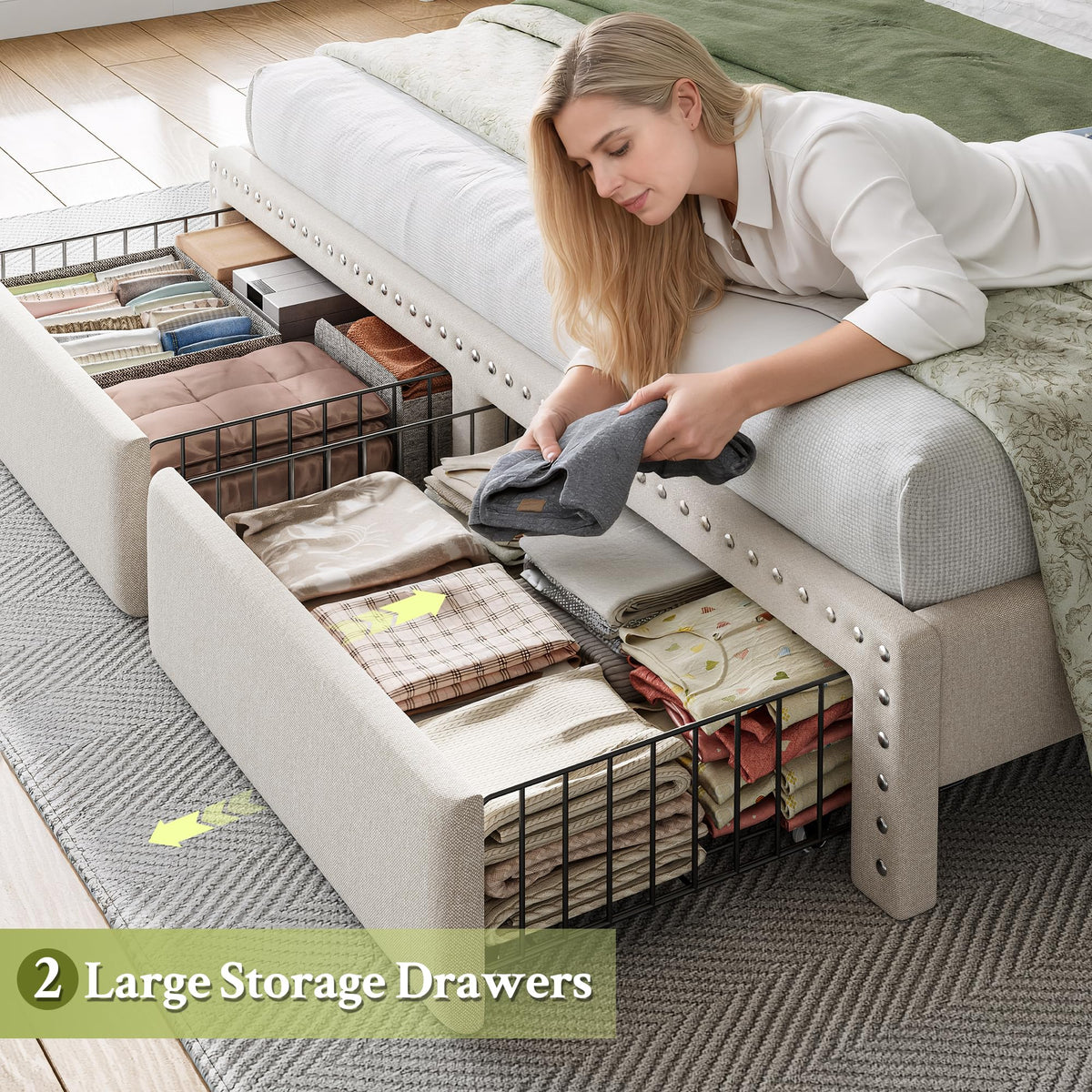 Queen Bed Frame with 2 Drawers F407431