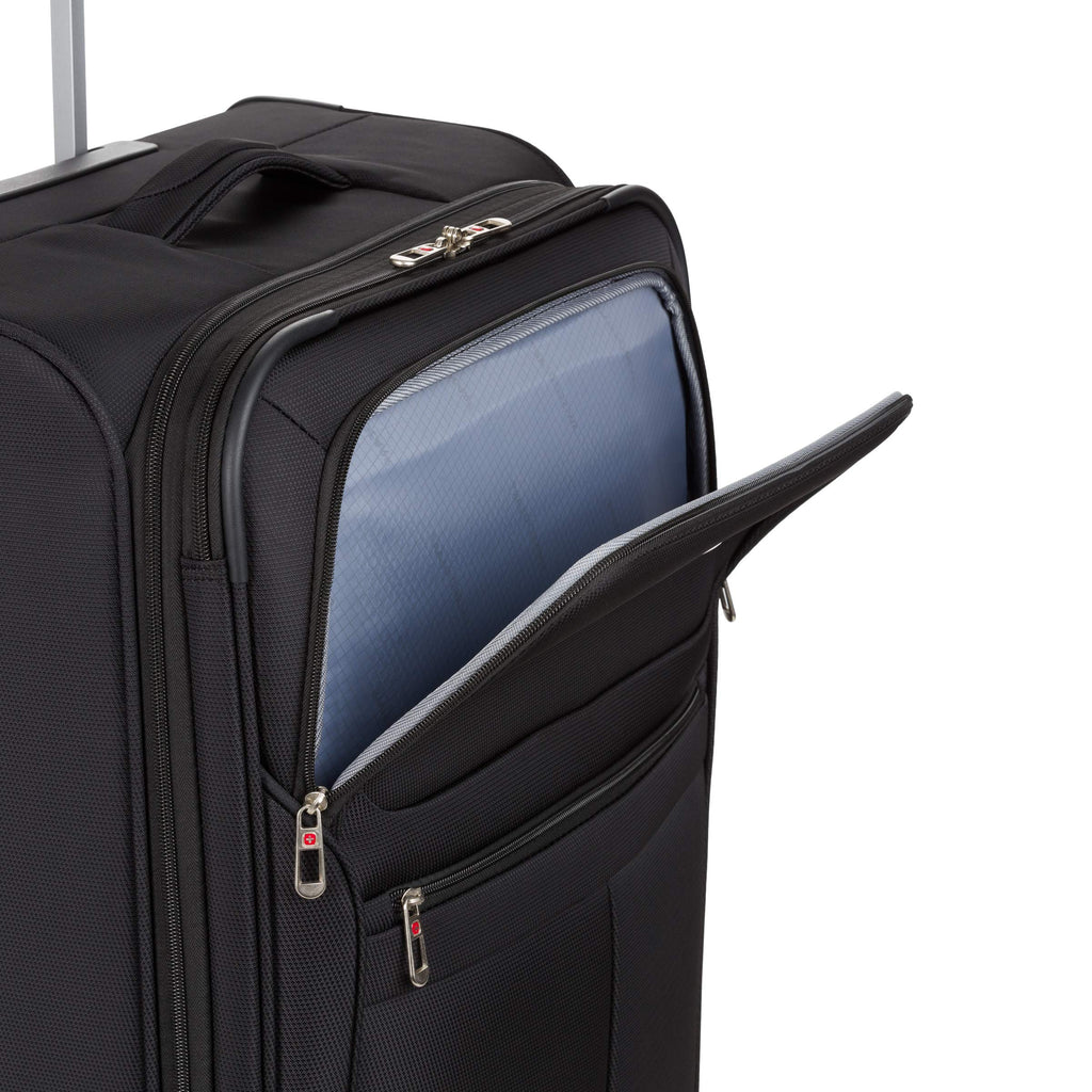 Black 18-Inch Softside Carry-On Luggage with Spinner Wheels W35945