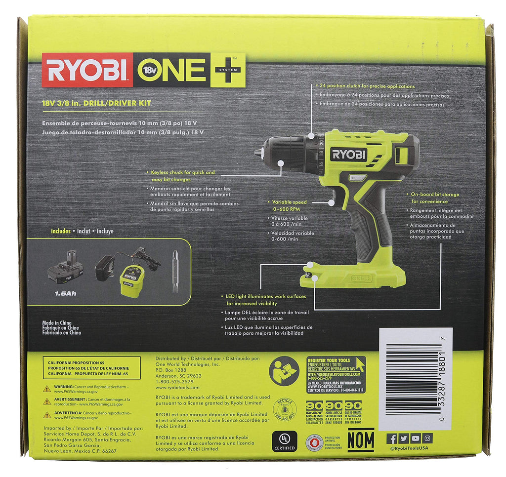 18-Volt Cordless 3/8 in. Drill/Driver Kit with Battery and Charger Q9871